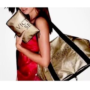 Victoria's Secret Gold Foldable Travel Bag